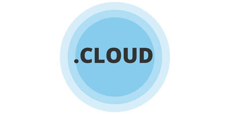 .CLOUD text inside concentric blue circles logo
