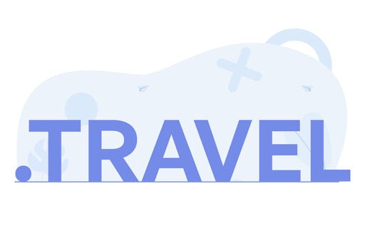 .TRAVEL text with abstract travel-themed background