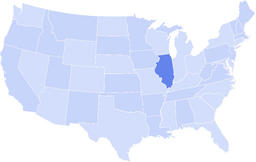 Map of the United States with Illinois highlighted
