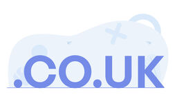 .co.uk text in bold blue with abstract light blue background shapes