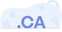 .CA domain text with abstract blue background