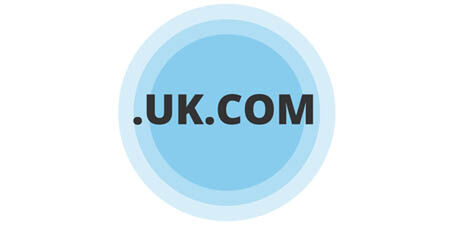.UK.COM text logo inside concentric blue circles on a white background