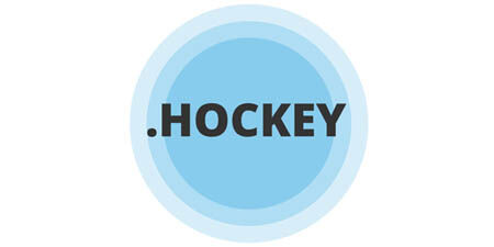 Logo with the word .HOCKEY in bold black letters centered inside concentric light-blue circles.