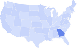 Map of the United States with the state of Georgia highlighted