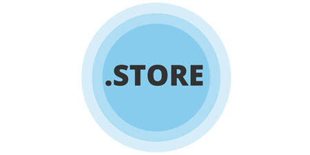 .STORE domain icon with concentric blue circles and bold black text
