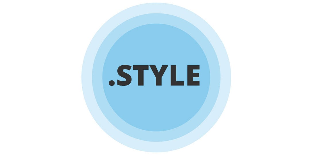 Graphic of the word .STYLE inside concentric blue circles