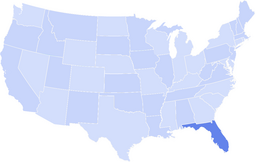 Map of the United States with Florida highlighted