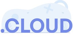 .CLOUD text with abstract cloud background illustration