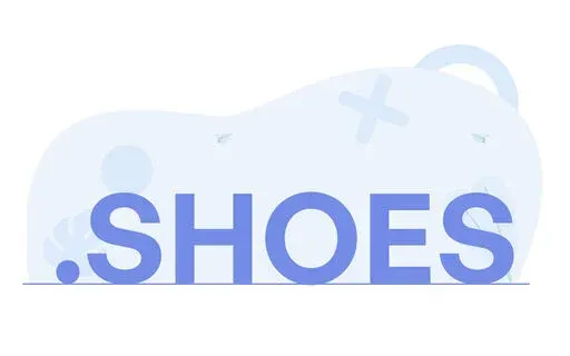 .SHOES domain text overlaid on a stylized sneaker illustration