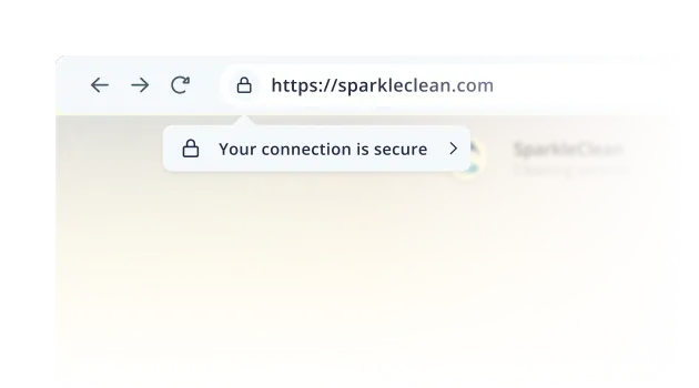 Secure website address showing a “Your connection is secure" message on a site created with IKOL AI website generator