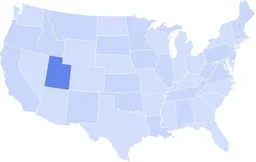 Map of the United States with Utah highlighted