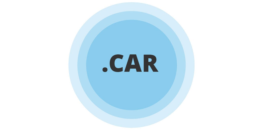 .CAR text inside concentric blue circles graphic