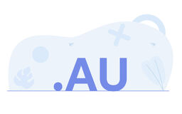 .AU text in a minimalist blue illustration