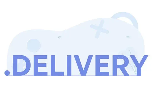 .DELIVERY text with abstract delivery icon background