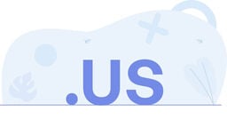 .US text in large blue letters with abstract light blue shapes and paper airplanes in the background