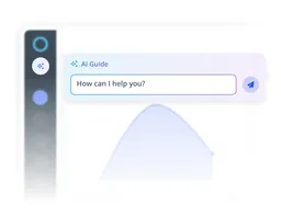 Minimal UI of an AI chat assistant with a text input saying 'How can I help you?' and a send icon.