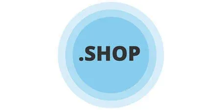 .SHOP logo with concentric blue circles