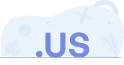 .US domain illustration with abstract shapes in soft blue tones