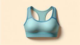Teal sports bra with racerback on a beige background